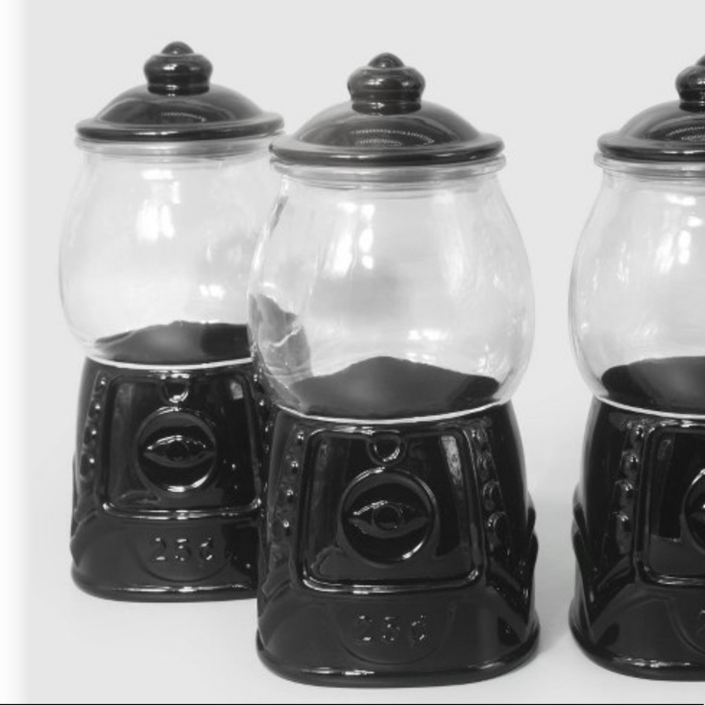 Black target gumball container